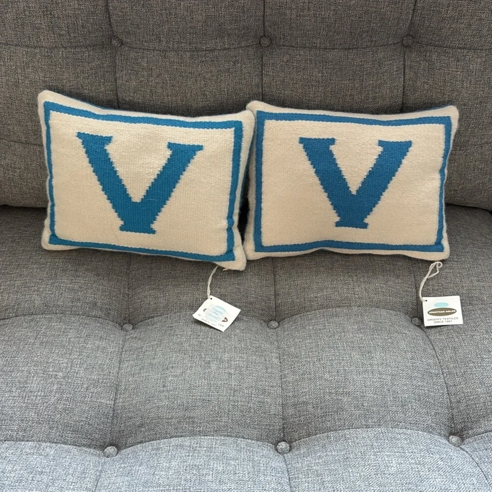 Jonathan Adler Graphic Pop Letter V Accent Pillows